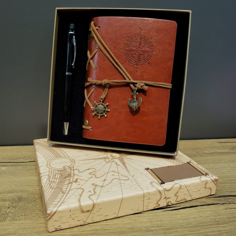 Deri Defter Kalem Seti